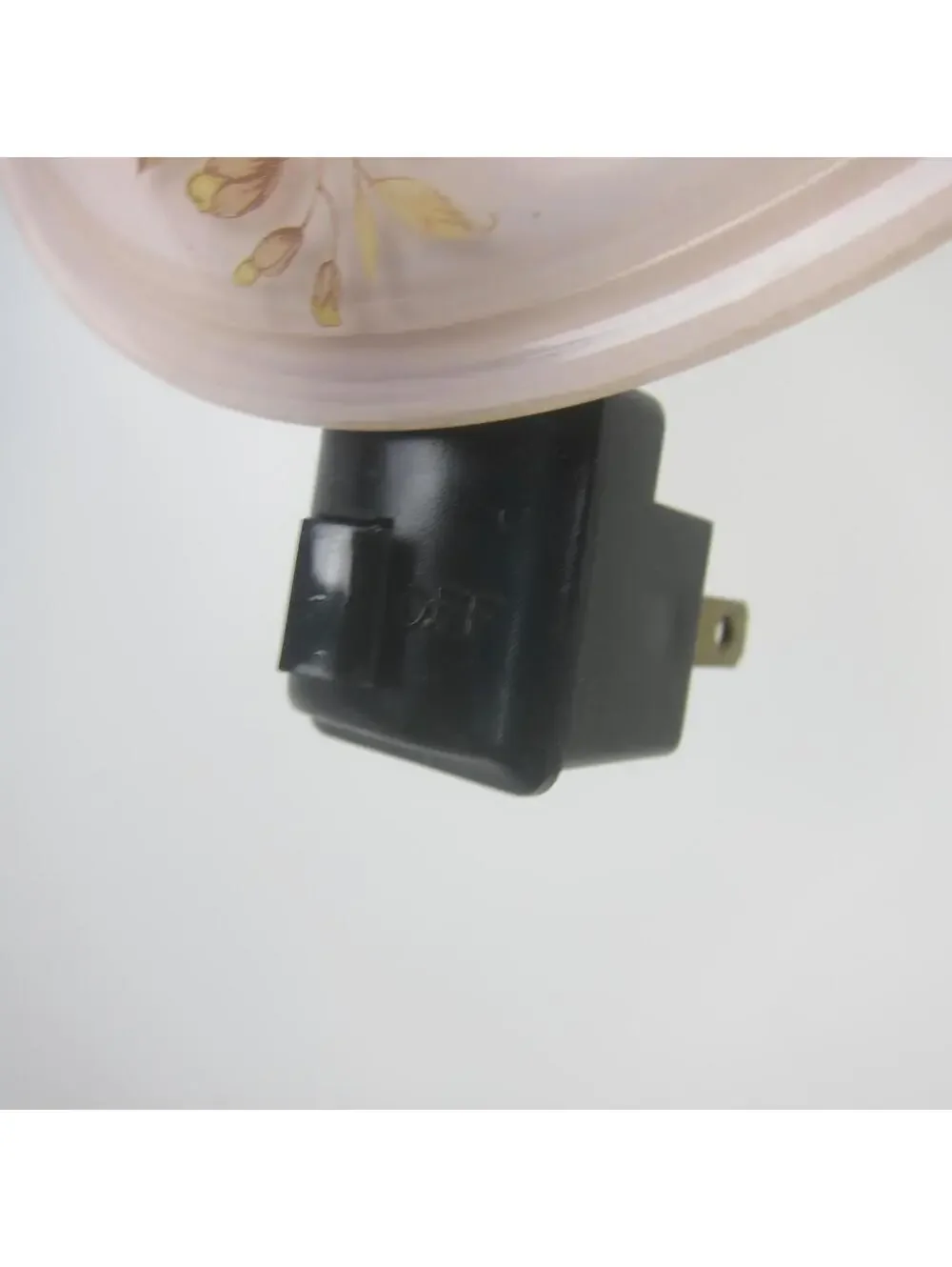 Vintage Floral Plug-in Night Light Pink Glass Shade Yellow Blue Flowers WORKS